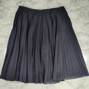 Akris Punto Navy A Line Accordion Pleat Skirt Size 12